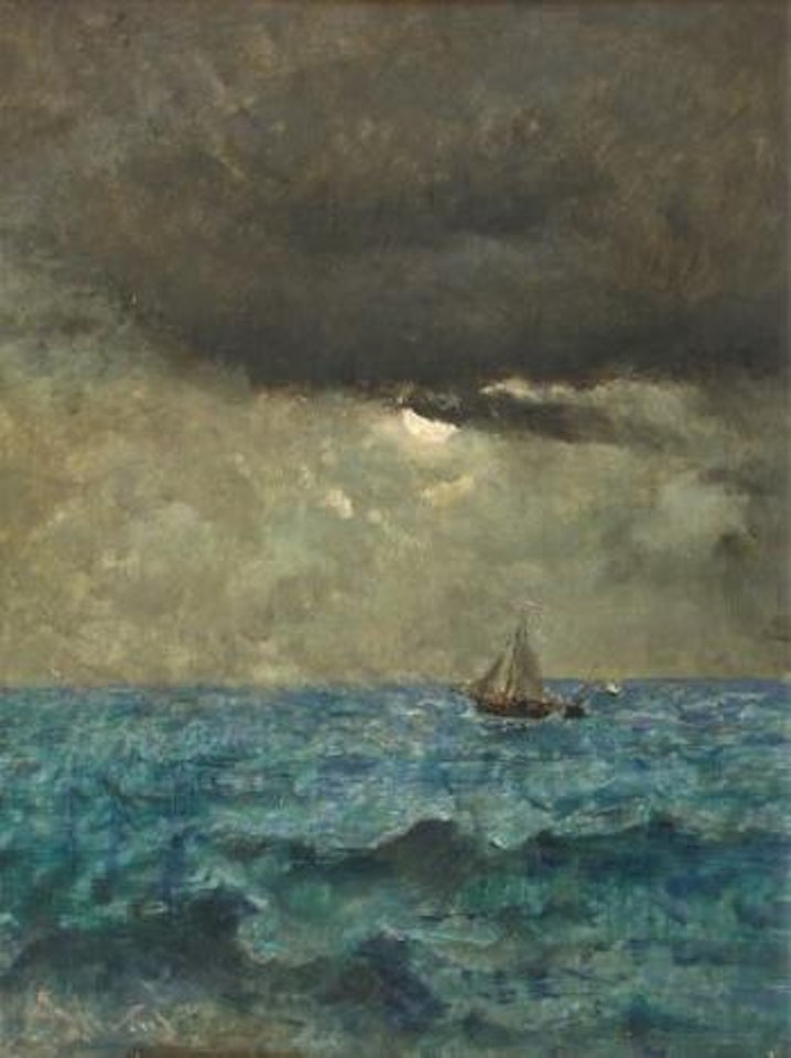 Voilier, pleine mer, le grain by Alfred Stevens