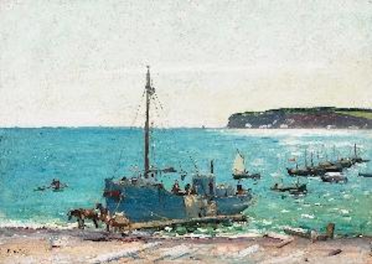Fishing boats, Gaspe by Robert Pilot