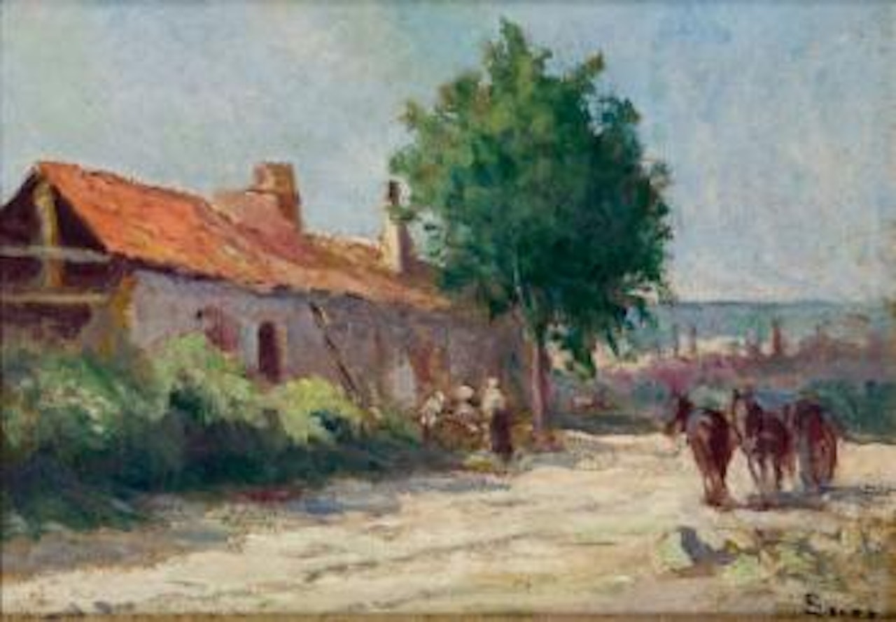 Attelage sur le chemin by Maximilien Luce