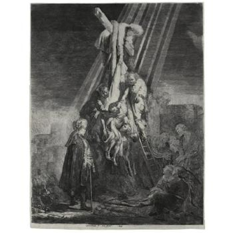 The Descent From The Cross: Second Plate (B., Holl. 81; H. 103; Bb. 33-C) by Attributed to Rembrandt Harmensz van Rijn