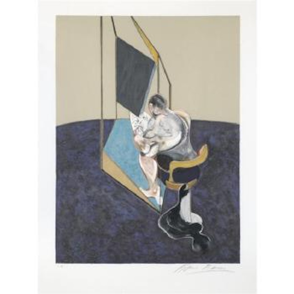 Three Studies Of Male Back: Centre Panel by Francis Bacon