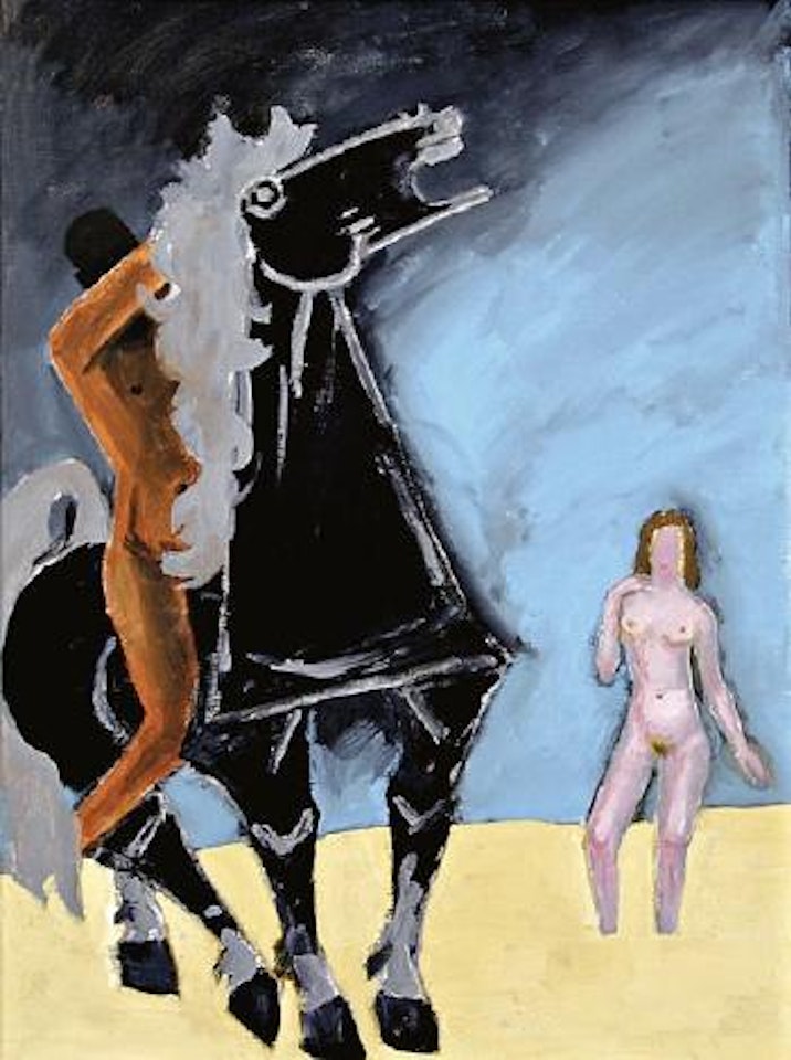 Horse, Rider and Nude by M.F. Husain