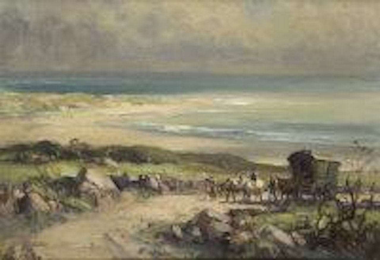 Tinker's caravan on the coast road, Co. Donegal by Frank Mckelvey