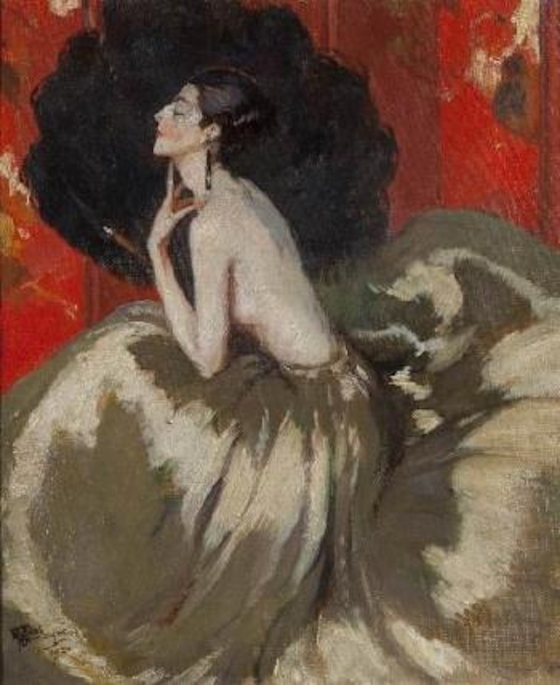 Élégante aux plumes by Jean Gabriel Domergue