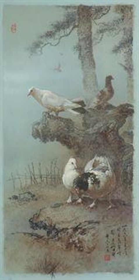 Doves at rest by Lee Man Fong
