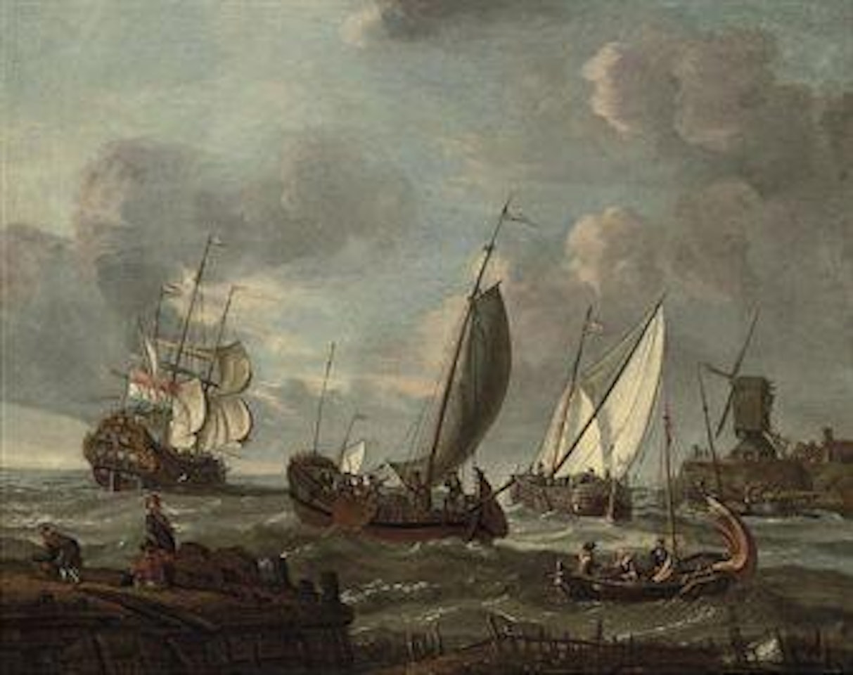 Tsar Peter the Great and his companions cruising off the Dutch coast in his boier by Abraham Storck