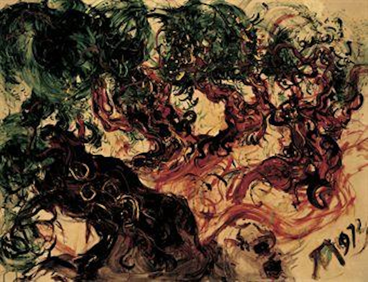 Pohon Olive, Italia (Olive trees, Italy) by Affandi