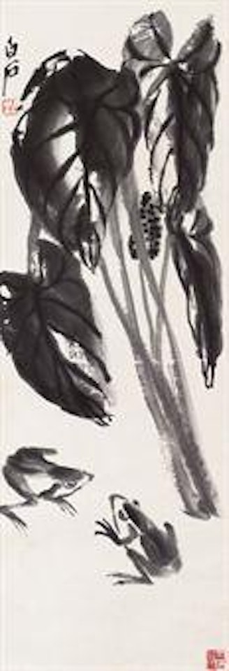 Taro Leaves and Frogs by Qi Baishi