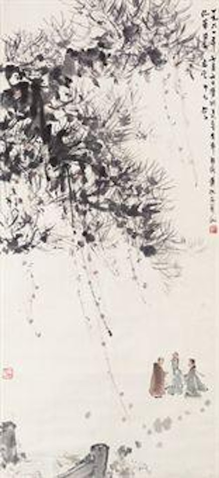 Mirthful Three at Tiger Creek by Fu Baoshi