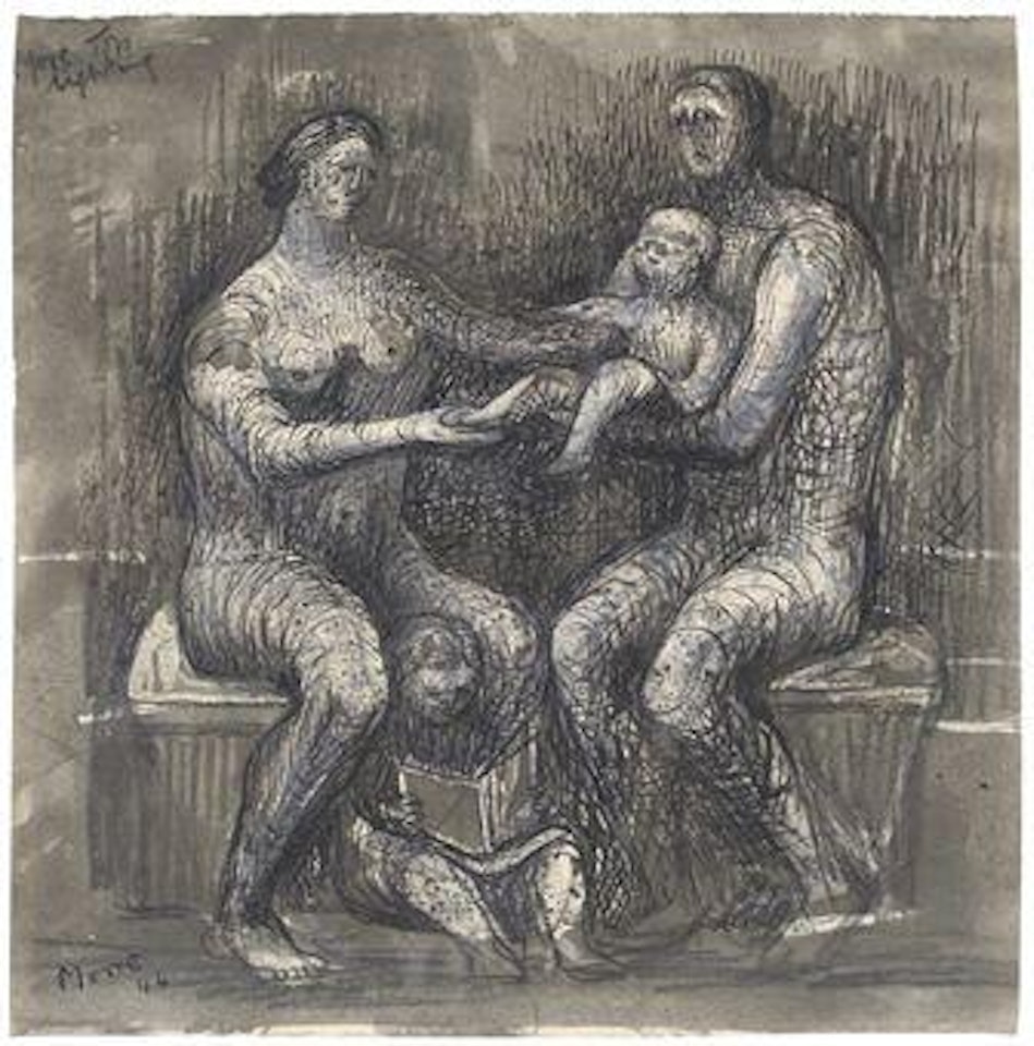 Seated Family Group by Henry Moore