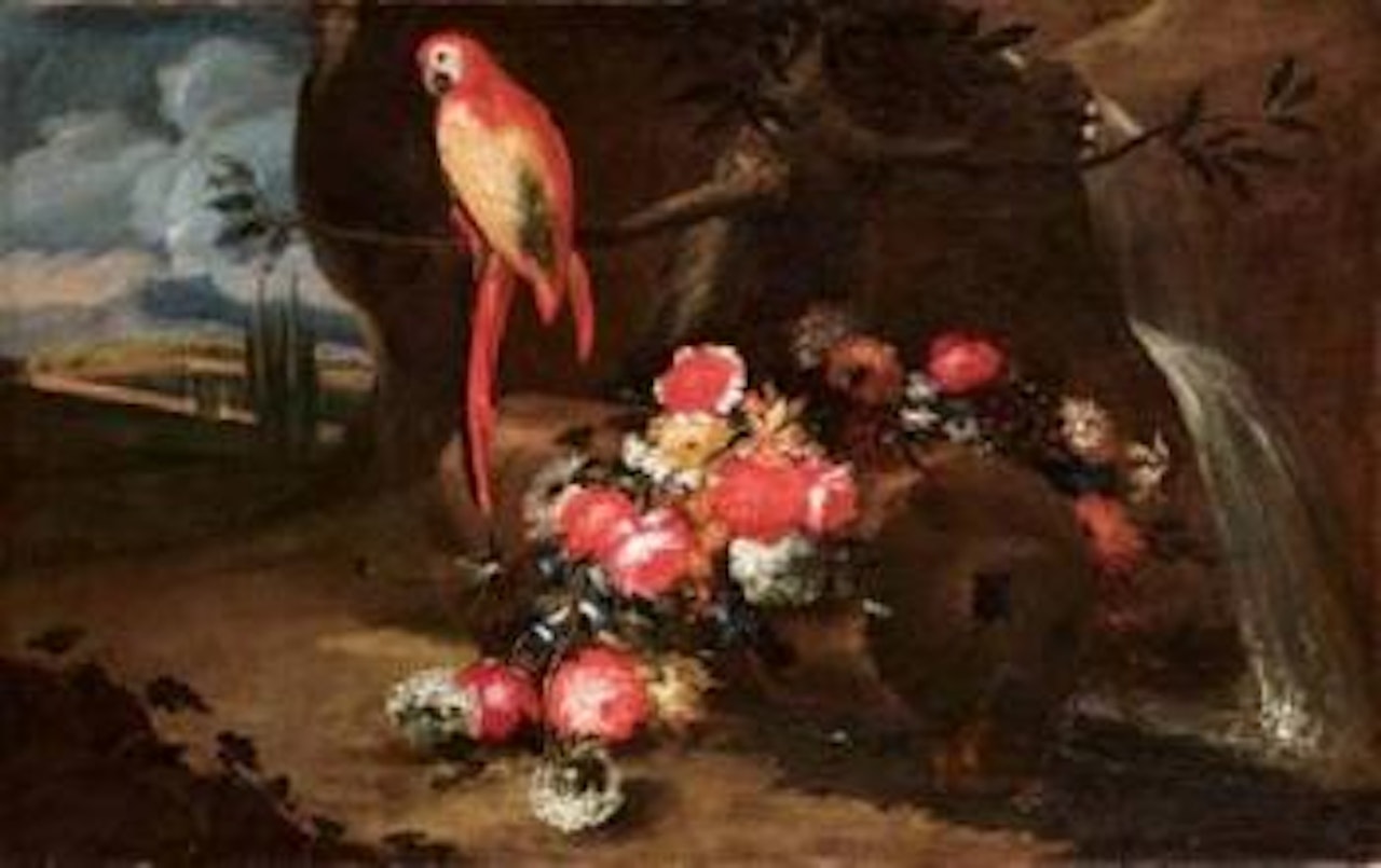 Grande natura morta con pappagallo by Neapolitan School
