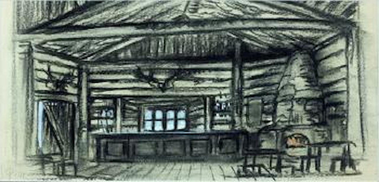 Intérieur d'un relais de chasse by Mstislav Valerianovich Dobuzhinsky