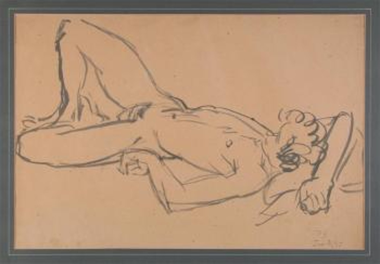 Reclining male nude by Duncan Grant