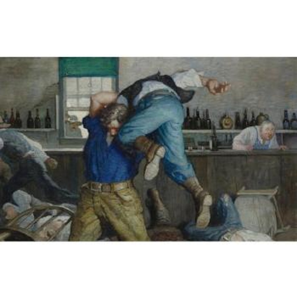 Waite Seized Him And Swung Him On High Amid A Volley Of Terrified Oaths And Then Dashed Him Down And Away (Bar-room Brawl) by Newell Convers Wyeth