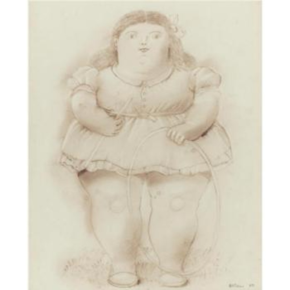 Girl With Hoop by Fernando Botero