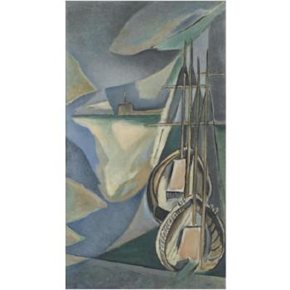 Boats In A Port by Nicolas Ghika