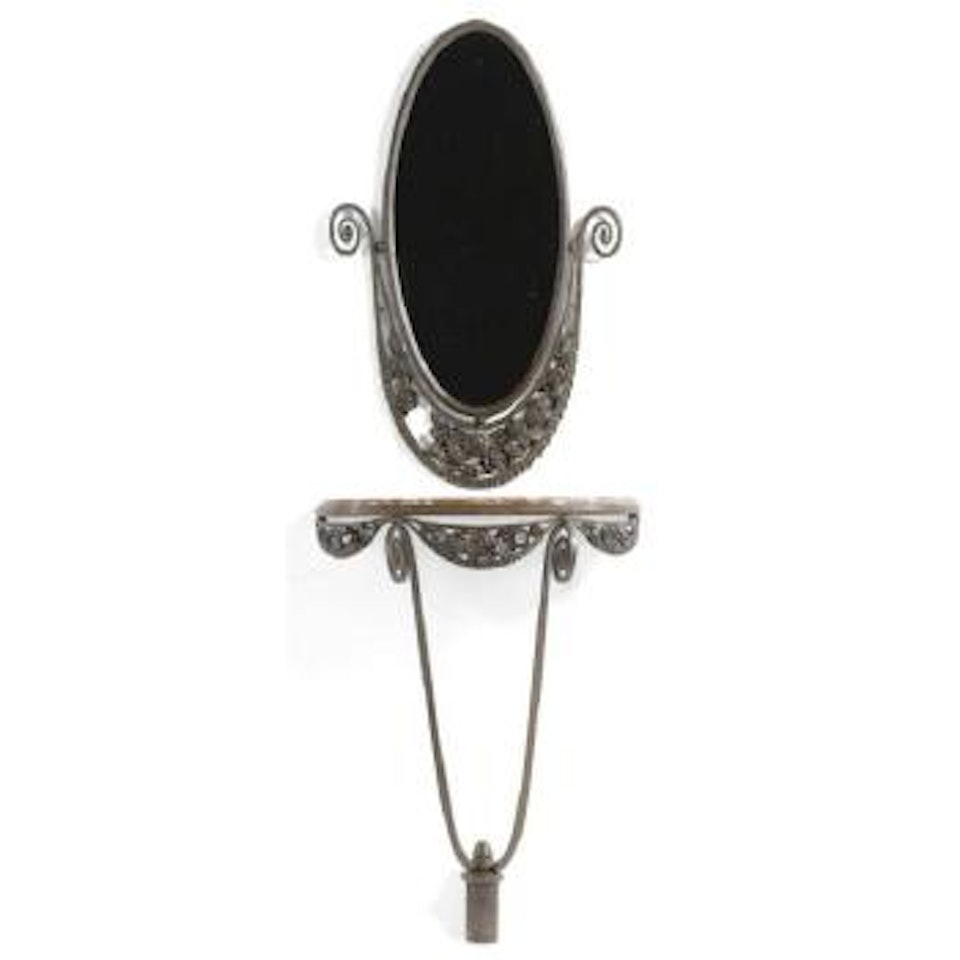 A Slender Console And Mirror by Edgar Brandt