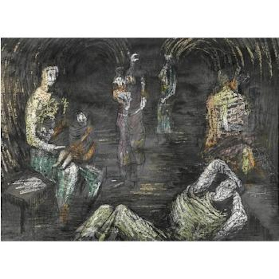 Figures In The Underground by Henry Moore