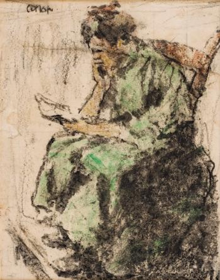 Girl reading by William Conor