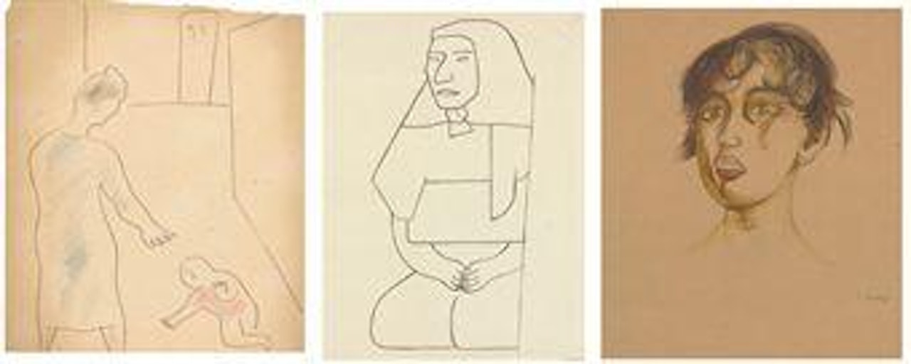 a.) Untitled; b.) Untitled; c.) Retrato de Lupe Marín by Diego Rivera