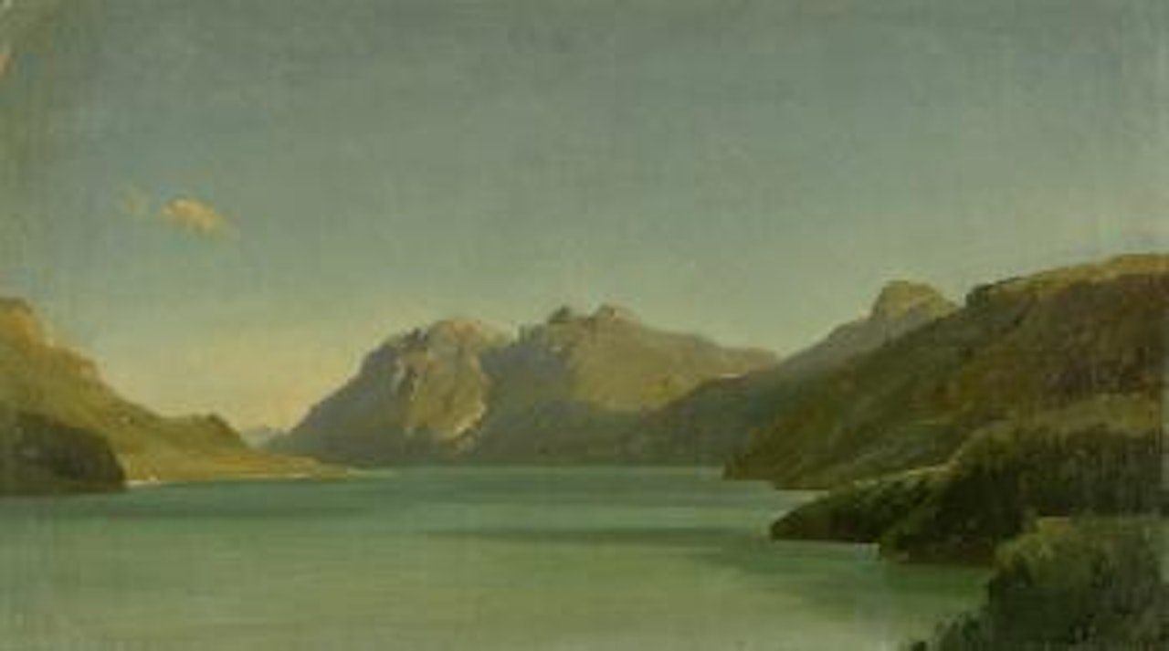 Gebirgssee in der Schweiz (Brienzer See?) by Carl Hummel