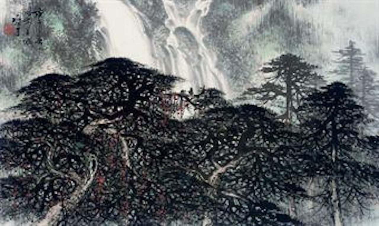 Monkeys In A Pine Tree by Li Xiongcai