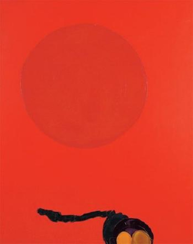 Composition au cercle rouge sur fond rouge by Luis Feito