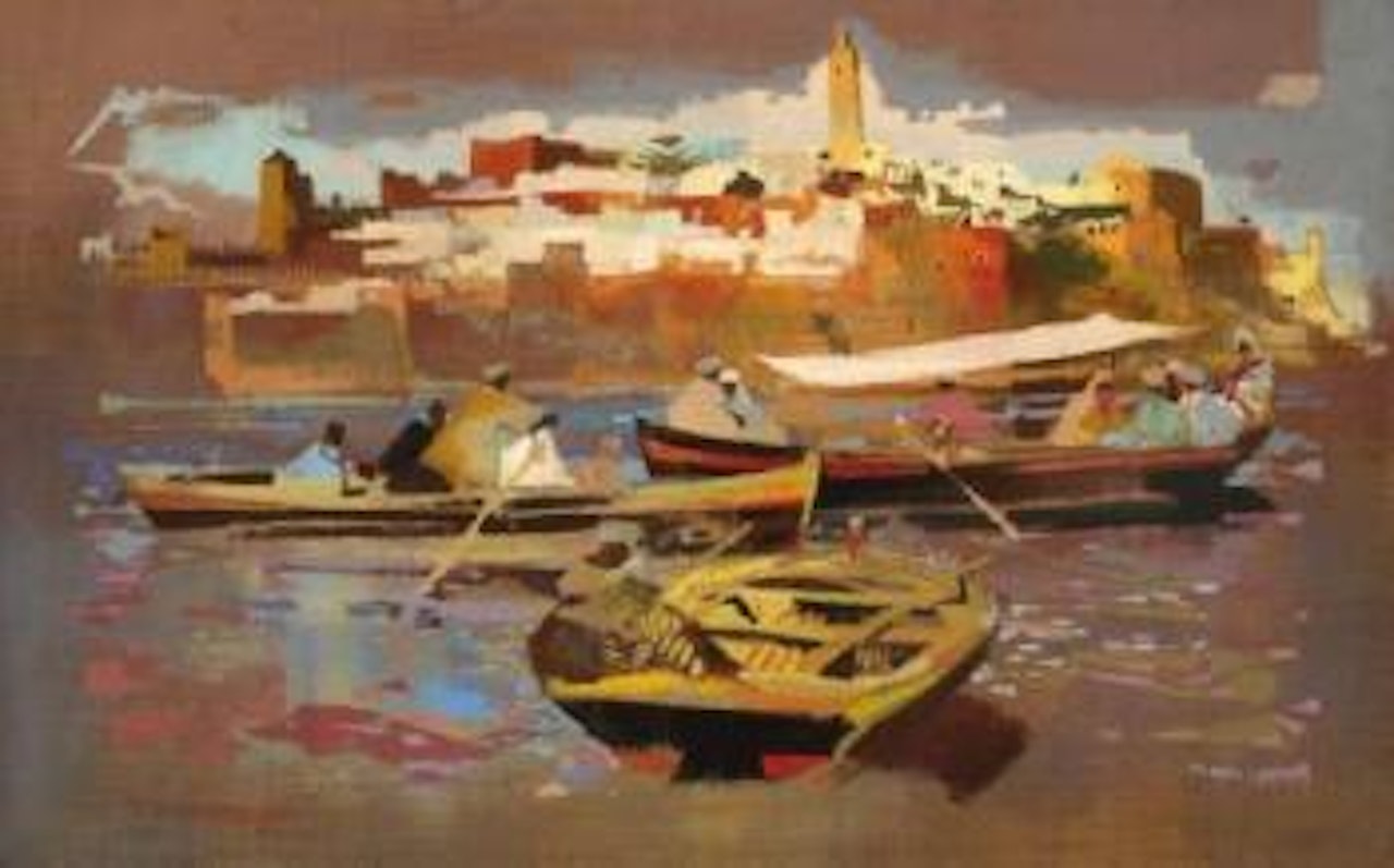 Promenade en barque devant Rabat by Jean Gaston Mantel