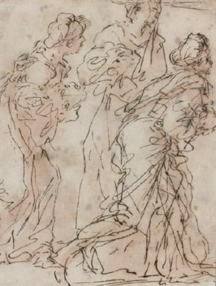 Les trois Marie en pied portant les onguents pour l’embaumement by Salvator Rosa