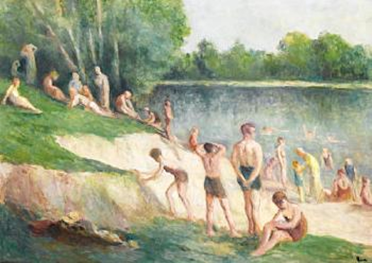 Les baigneurs by Maximilien Luce