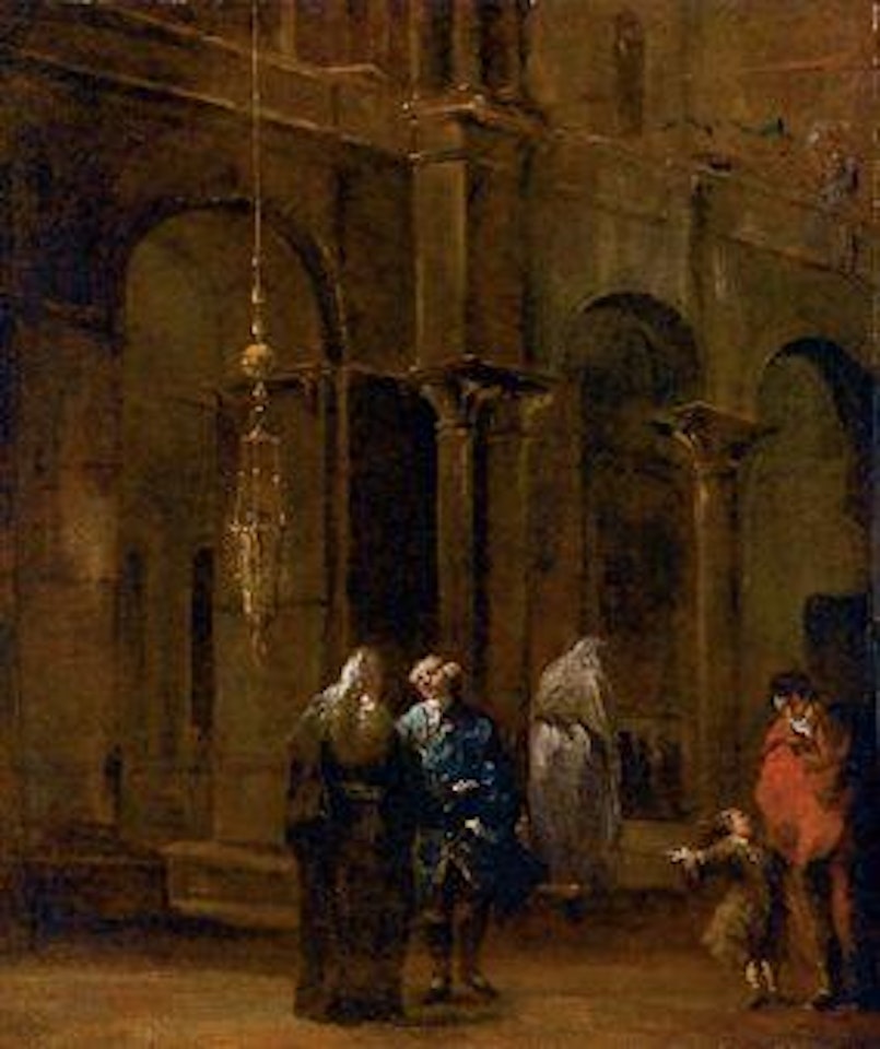 Interno di chiesa con figure by Francesco Guardi