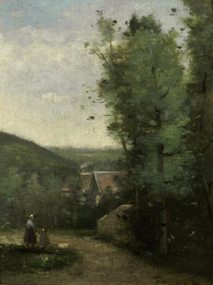 Sommerlandschaft mit einem Gehoft in der Normandie by Paul Désiré Trouillebert