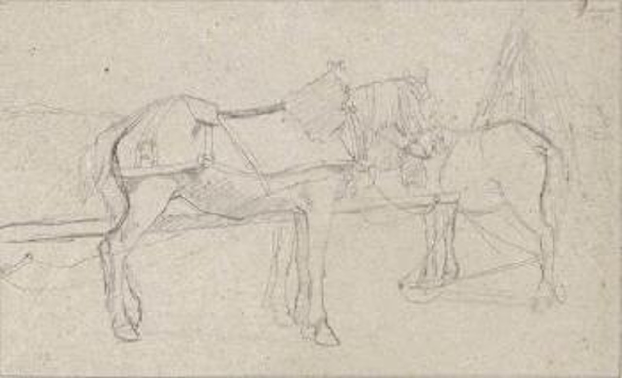 Chevaux attelés by Camille Pissarro