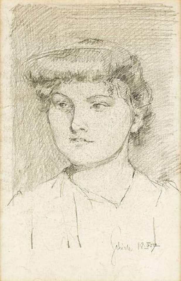 Portrait eines jungen Mädchens by Egon Schiele