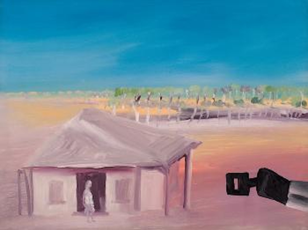 Landscape with Ned Kelly by Sidney Nolan