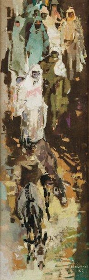 Procession de femmes marocaines by Jean Gaston Mantel