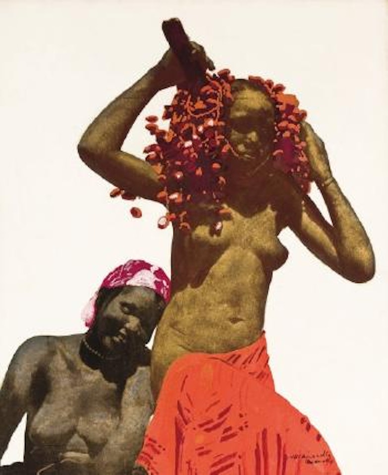 Femmes noires récoltant des dattes by Jacques Majorelle