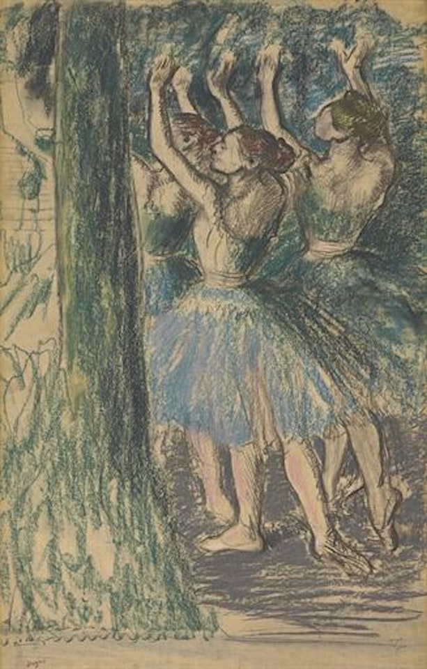 Groupe de danseuses (décor d'arbres) by Edgar Degas
