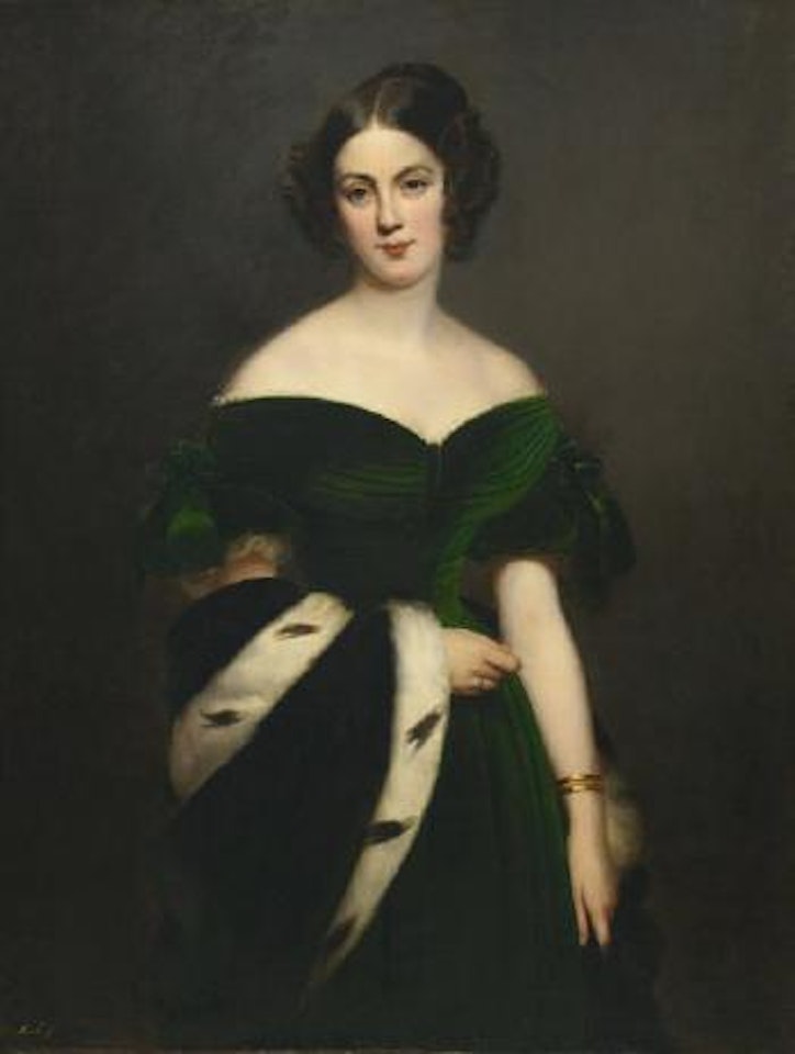 Portrait de femme à la robe verte by Claude Marie Dubufe