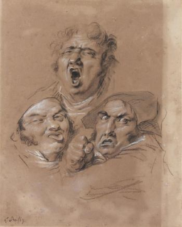 Étude de trois têtes grimaçantes by Louis-Leopold Boilly