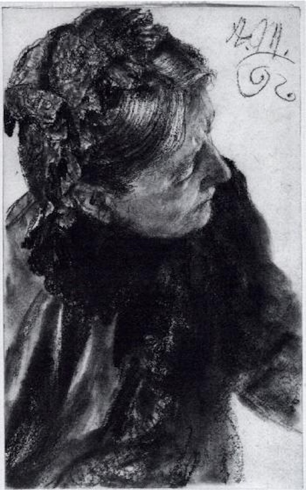 Halbfigur einer alte Dame by Adolph Menzel