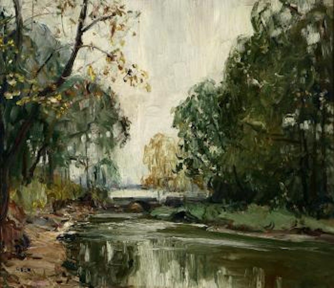 Stream in a landscape by Walter Emerson Baum