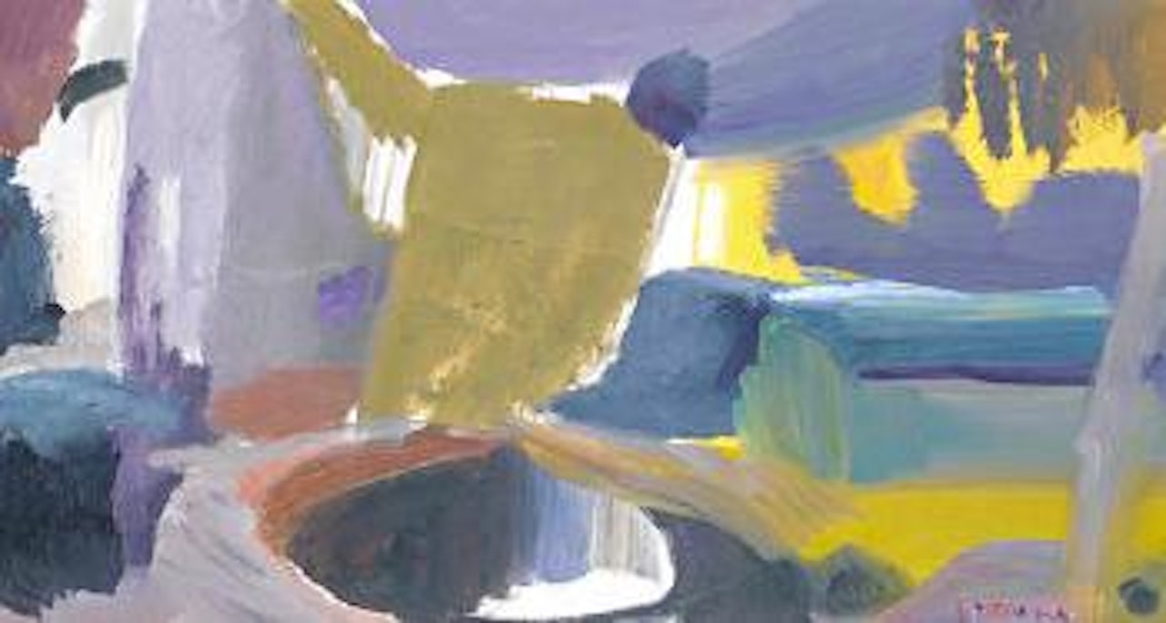 Evening pond by Ivon Hitchens
