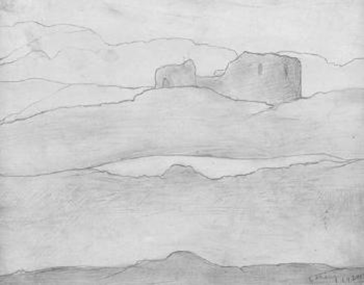 Landscape with buildings by Laurence Stephen Lowry