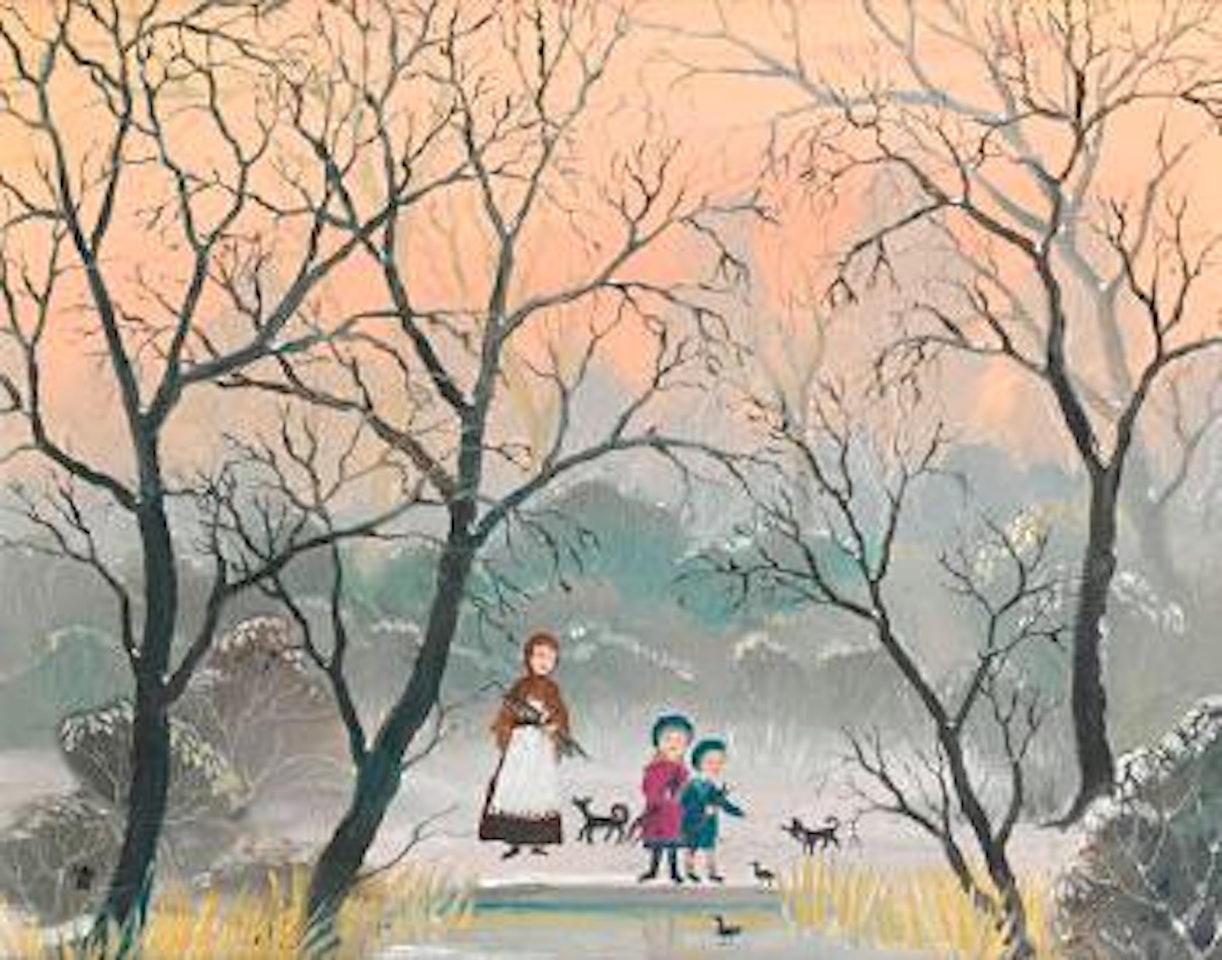 Alice, George and I went to take some food for the birds by Helen Bradley