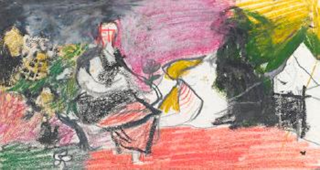 Woman in a garden by Graham Sutherland