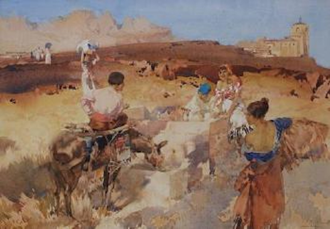 At a mountain well, Aragon by William Russell Flint