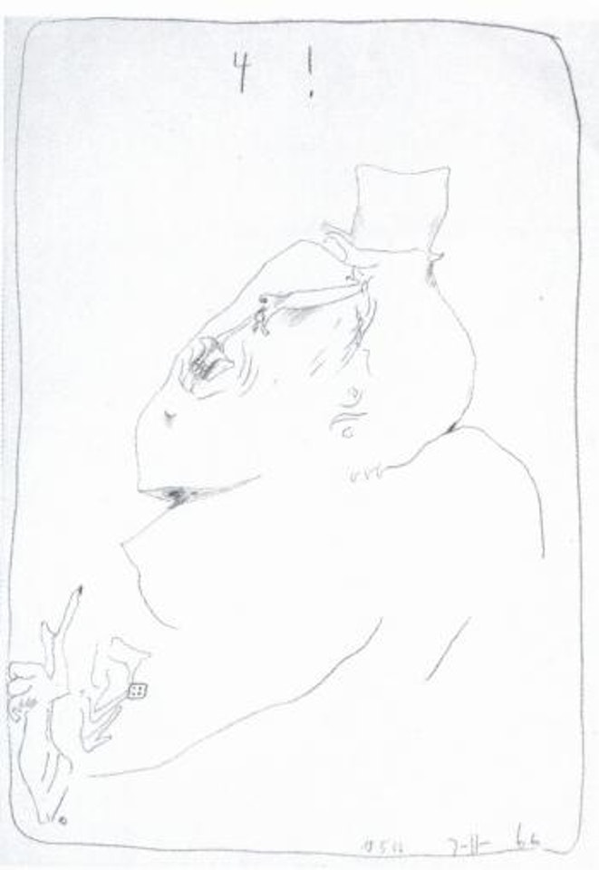 Selbst als Wurfelspieler by Horst Janssen