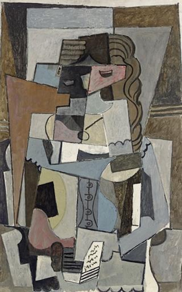 Femme en corset lisant un livre by Pablo Picasso