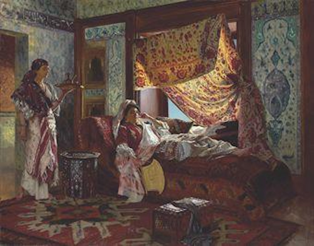 Taking tea in the Harem by Rudolf Ernst